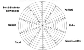 Kreisrunde Grafik des Lebensrads